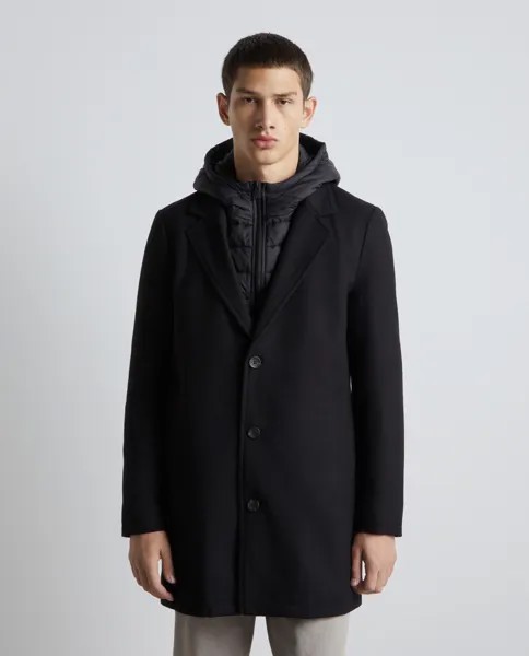 Мужское пальто с лацканами с печерином Easy Wear, черный