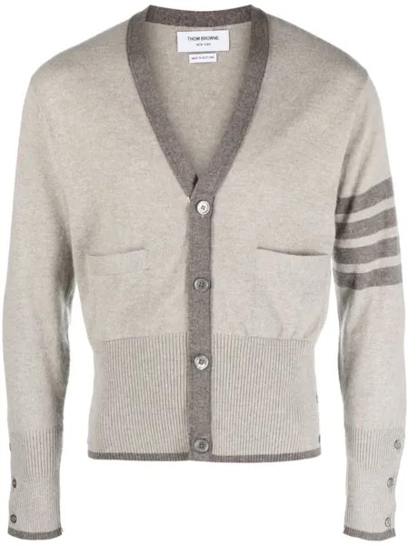 Thom Browne кашемировый кардиган с полосками 4-Bar, серый