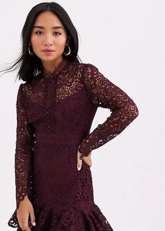 Кружевное платье мини Forever New Petite-Фиолетовый