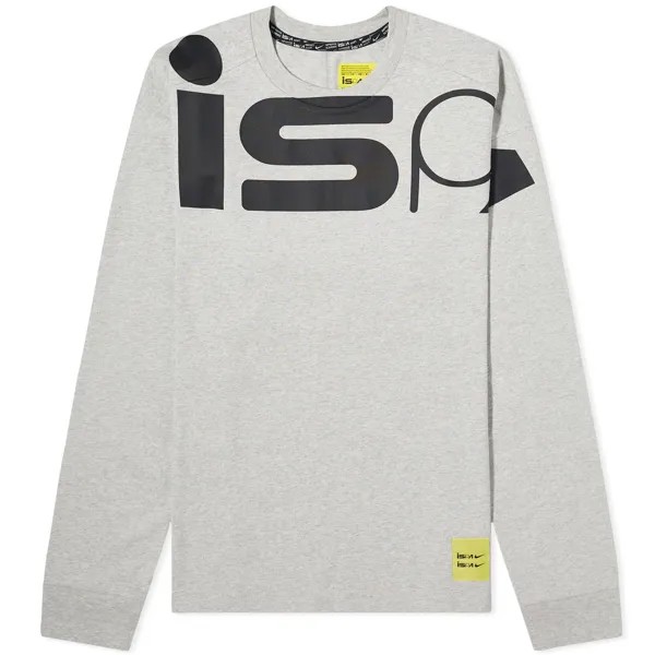 Лонгслив Nike Ispa Long Sleeve T-Shirt, цвет Grey Heather & Black