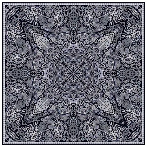 Платок Sirinbird,120х120 см, фиолетовый, серый
