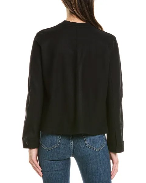 EILEEN FISHER Petite Шерстяная куртка с воротником-стойкой, черный