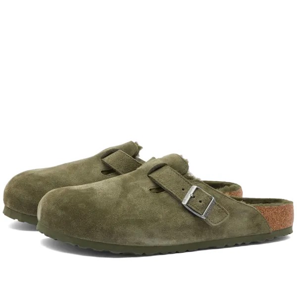 Сандалии Birkenstock Boston Shearling, цвет Thyme Suede