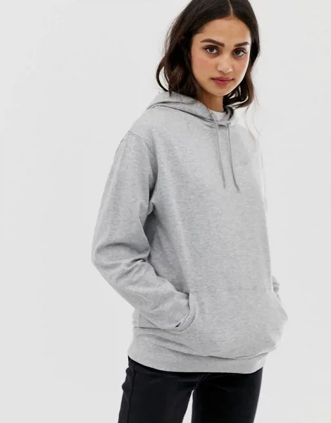 Худи серого меланжевого цвета ASOS DESIGN-Серый