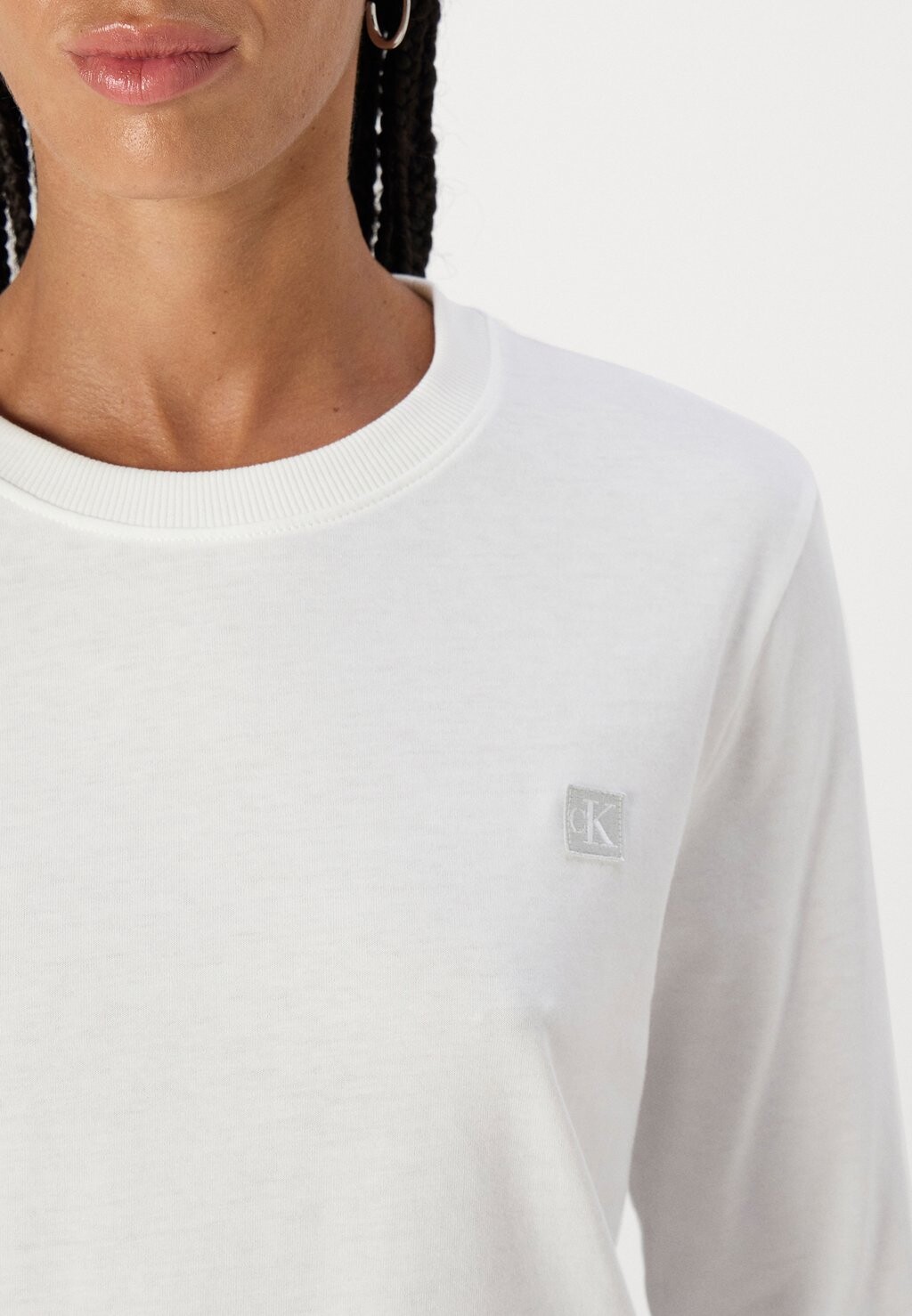 Топ с длинными рукавами REGULAR LONG SLEEVED Calvin Klein Jeans, белый