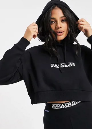 Черный укороченный худи Napapijri Box – эксклюзивно на ASOS