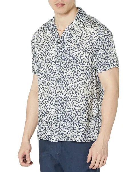 Рубашка John Varvatos Danny Short Sleeve Camp, цвет Officer Blue