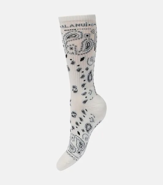 Жаккардовые носки-банданы из смесового хлопка Alanui, белый