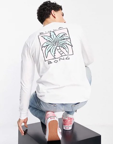 Белый лонгслив с принтом на спине Billabong Palm