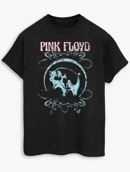 Черная футболка с принтом для взрослых NW2 Pink Floyd Swirl Logo George., черный