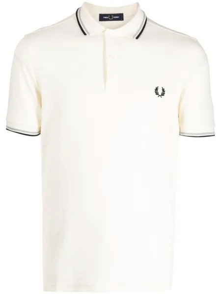 Fred Perry рубашка поло с контрастной отделкой, нейтральный цвет