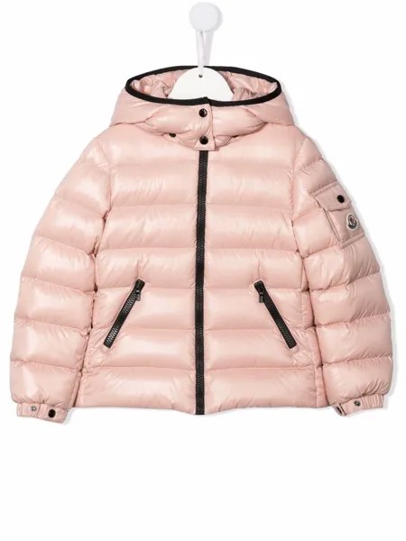 Moncler Enfant пуховик с контрастной отделкой