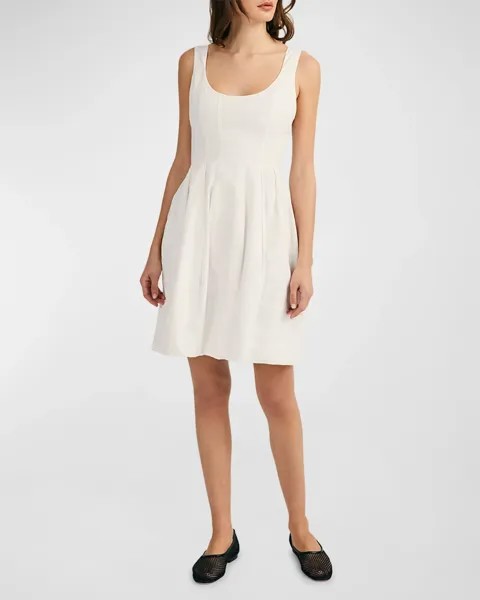 Нефритовое платье без рукавов с объемным подолом Derek Lam 10 Crosby, цвет White/White