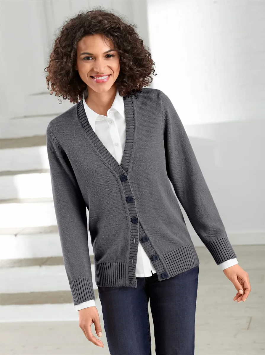 Кардиган в стиле casual Casual Looks, цвет Grau-Meliert