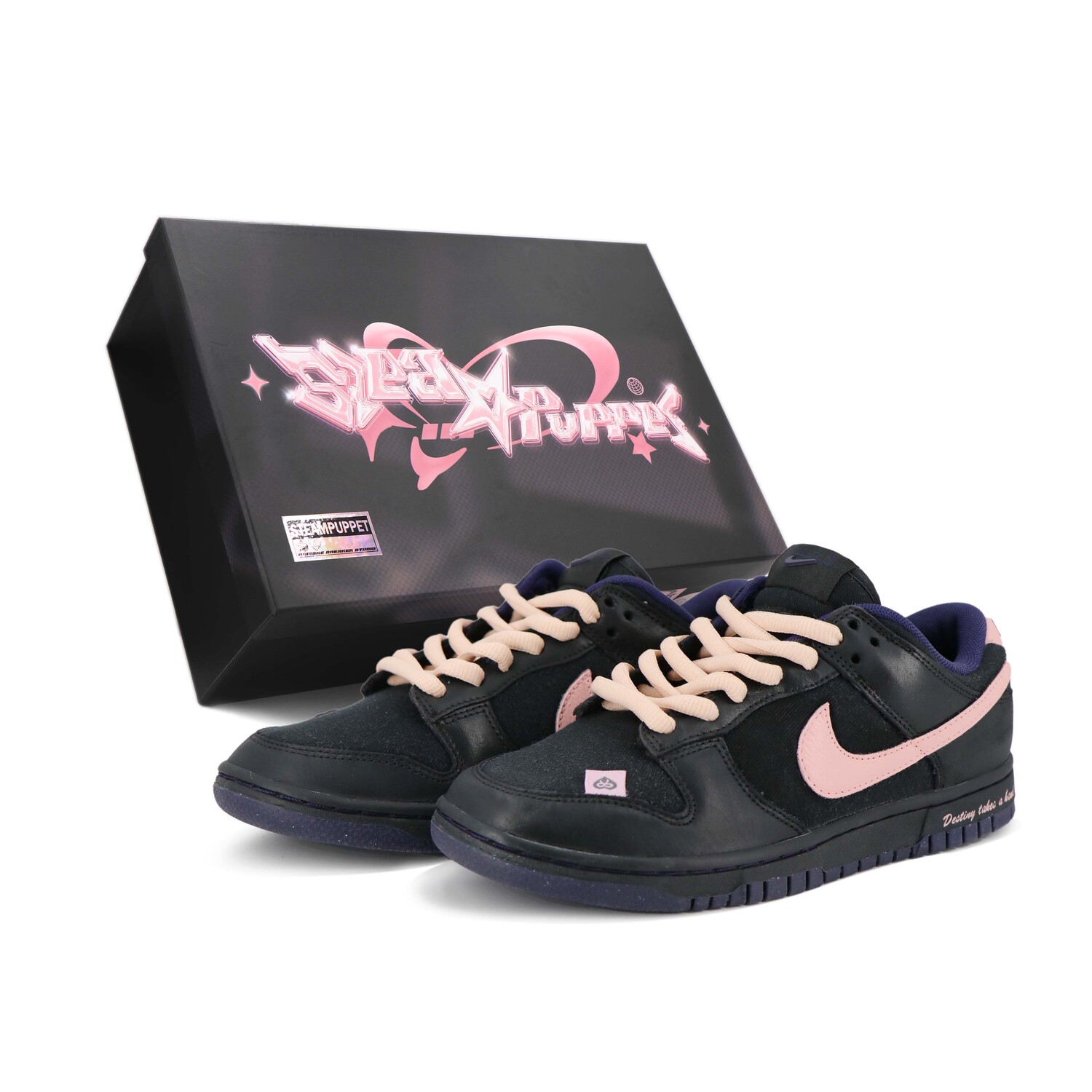 Кроссовки Nike Dunk Skateboarding Shoes Women's Low-top Black/pink, черный/розовый