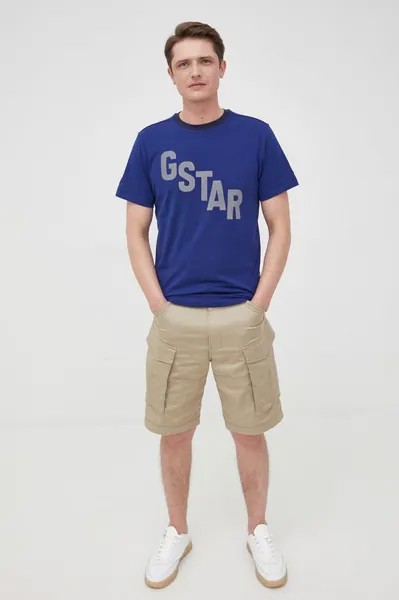 Футболка G-Star из хлопка-сырца D21198.336 G-Star Raw, темно-синий