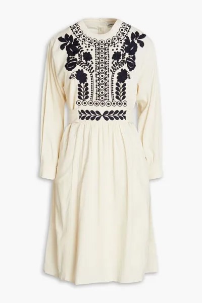 Платье из хлопковой марли с вышивкой Antik Batik, крем