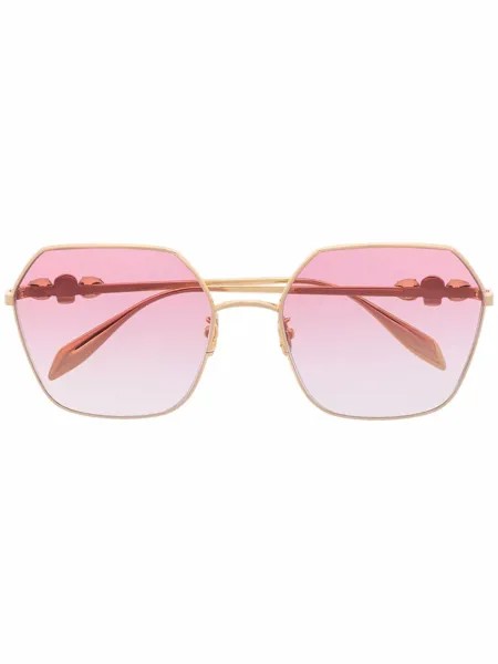 Alexander McQueen Eyewear солнцезащитные очки в шестиугольной оправе