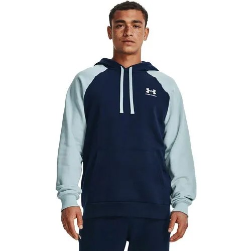 Худи спортивное Under Armour Rival Fleece Colorblock Hoodie, размер S, , синий/голубой