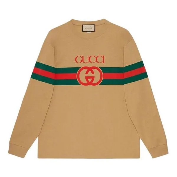 Рубашка Gucci Long Sleeve New Logo T-Shirt 'Camel', цвет camel