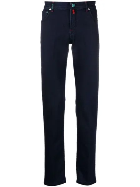 Kiton узкие джинсы с заниженной талией, синий