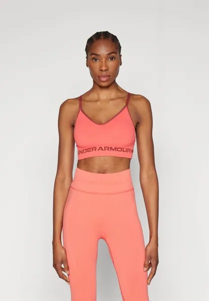 Спортивный бюстгальтер с легкой поддержкой SEAMLESS LOW LONG BRA Under Armour, оранжевый