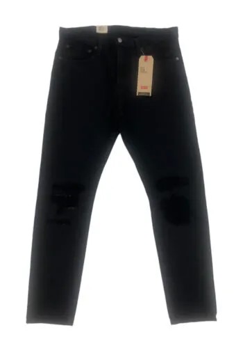 НОВЫЕ джинсы Levi-#39;s Strauss 512 Slim Taper Stretch Black Torn Mens Denim Jeans