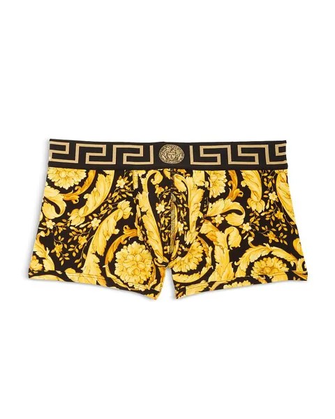 Эластичные плавки из смесового хлопка с низкой посадкой и принтом Versace