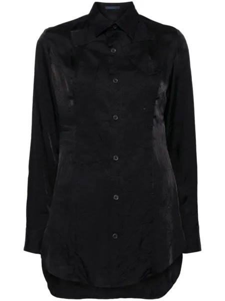 Yohji Yamamoto рубашка в технике пэчворк, черный