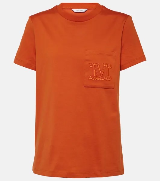Футболка из хлопкового джерси Papaia Max Mara, оранжевый