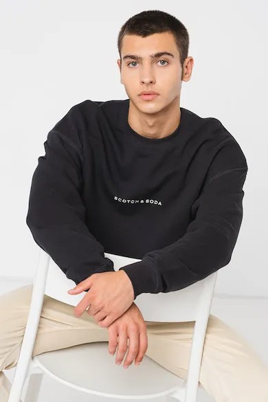 Хлопковая толстовка с овальным вырезом Scotch & Soda
