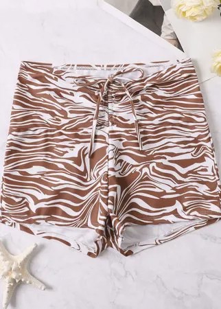 Пляжные шорты с узором зебры