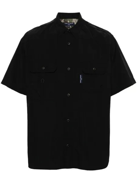 Рубашка с коротким рукавом и остроконечным воротником Comme des Garçons Homme, черный
