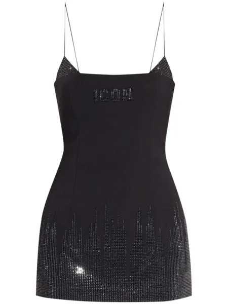 Dsquared2 мини-платье DSQUARED2 Icon, украшенное стразами, черный