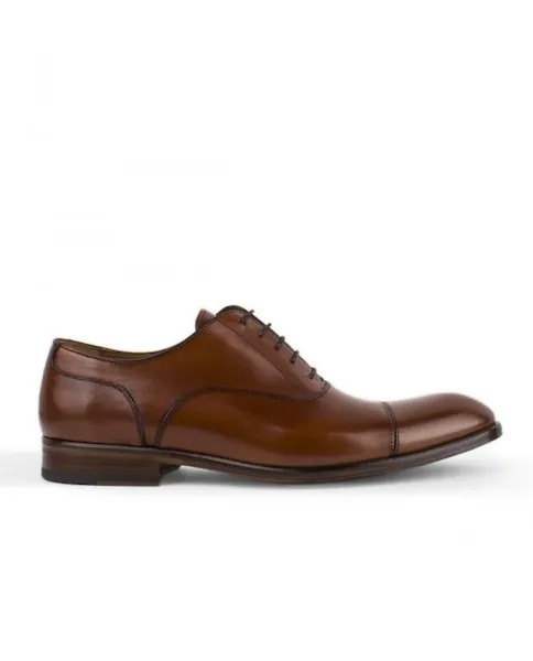 Мужские коричневые кожаные туфли на шнуровке Roberto Ley, коричневый
