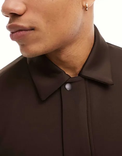 Коричневый оверсайз-бомбер ASOS