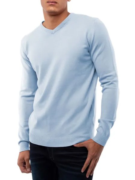 Однотонный свитер с V-образным вырезом X Ray, цвет Powder Blue