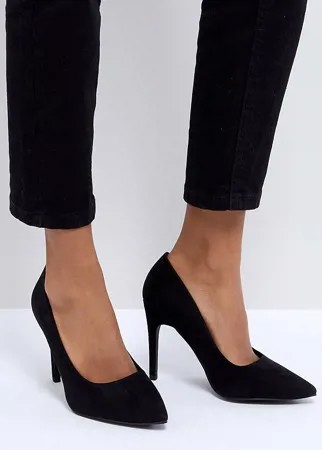 Черные туфли-лодочки на каблуке New Look-Черный