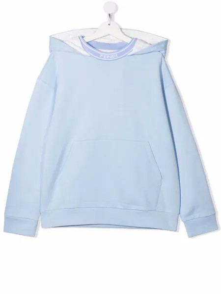Fendi Kids худи вязки интарсия с логотипом