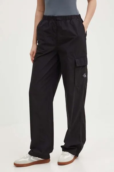 Хлопковые брюки Calvin Klein Jeans, черный