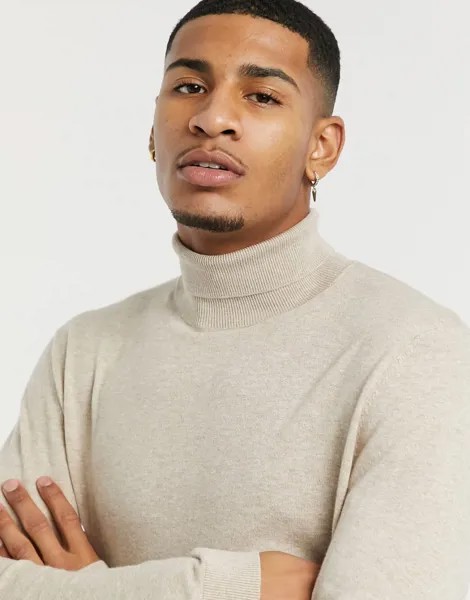 Светло-бежевая водолазка Topman-Neutral