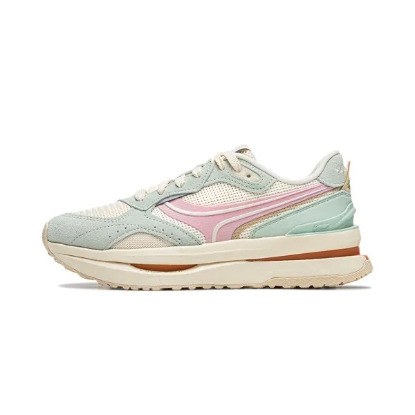 Кроссовки LINING Renrong Renew Lifestyle Shoes Women's Low-top Ice Fat Green/Pale Antique Yellow, желтый