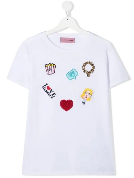 Chiara Ferragni Kids футболка с нашивкой