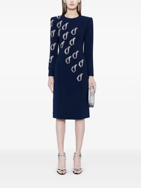Jenny Packham платье миди Jealous с кристаллами, синий
