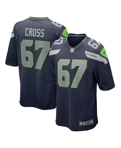 Мужская футболка charles cross college navy seattle seahawks 2022 nfl draft first round pick game jersey Nike, мульти