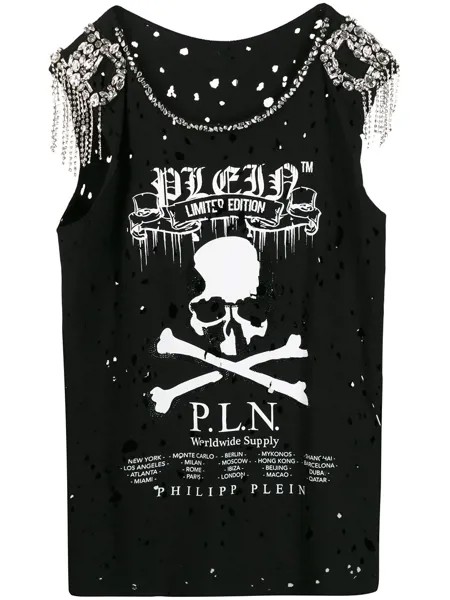 Philipp Plein топ с принтом Skull