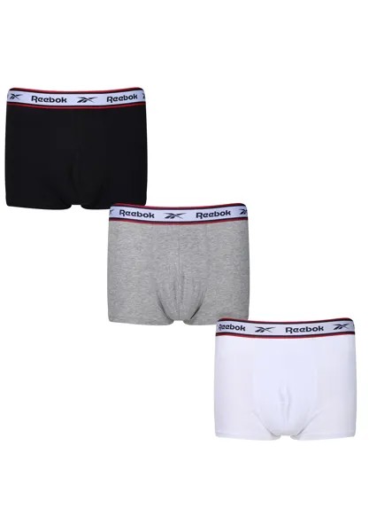 Боксеры Reebok s Trunks 3 Pack, цвет Black/GreyMarl/Whit