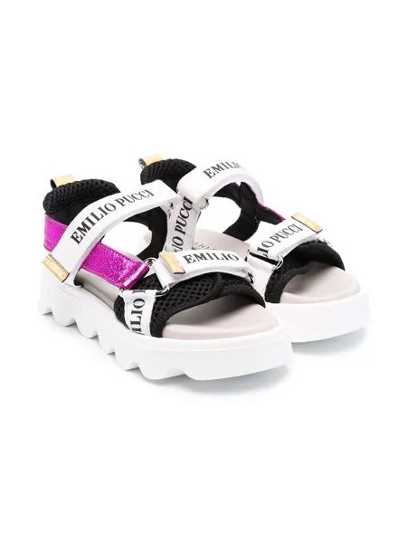 Emilio Pucci Junior массивные сандалии с логотипом