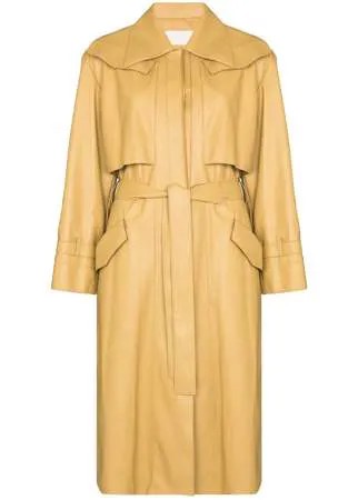 Low Classic belted-waist faux-leather trench coat