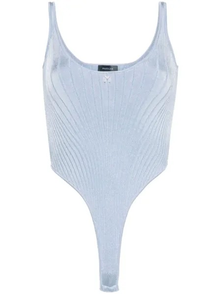 Трикотажное боди Mugler, синий